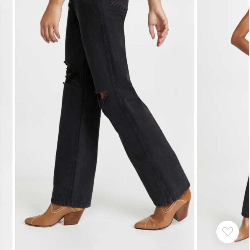 RE/DONE high rise loose black jeans, size 25 - Picture 3 of 4